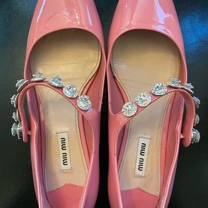 SOLD ON EBAY Pink Jeweled Miu Miu Mary Janes 39 IT